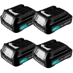Kit 4 Baterias Íons de Lítio 12V 1.5Ah BL1016 197413-5 Makita