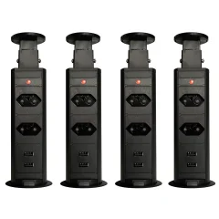 Kit 4 Torres de Tomada Multiplug 2 tomadas e 2 USB Bivolt