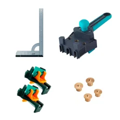 Kit Esquadro e Gabarito para Cavilha e Sargentos e Marcadores Wolfcraft