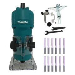 Kit Tupia 6mm 530 Watts 3709 Makita e 12 Fresas Paralela Dupla 1/4 Pol D-49052