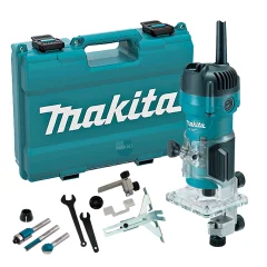 Kit Tupia 6mm 530 Watts M3700B Makita e 3 Fresas e Pinça 1/4 Pol e Maleta