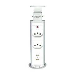 Torre de Tomada Multiplug 2 Tomadas e 2 USB Bivolt