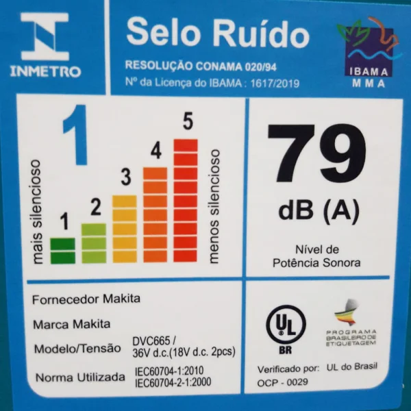 Aspirador de Pó Costal à Bateria Não acompanha 18V DVC665Z Makita