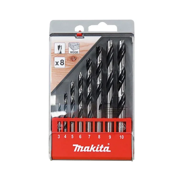 Brocas para Madeira 3 Pontas 8 Peç 3-10mm D-57227 Makita
