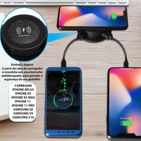 Carregador de celular sem Fio USB Wireless