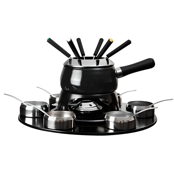 Conjunto Fondue Base Giratória Panela 145L com 23 Peç Preto HH7879A Euro