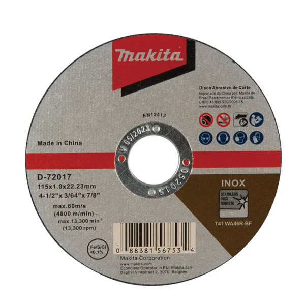 Disco de Corte 115x1x2223mm D-72017-10 Makita