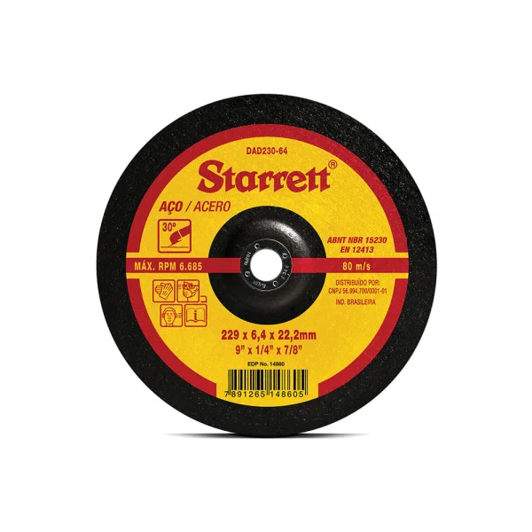 Disco de Desbaste 229mm x 6.4mm DAD230-64 Starrett
