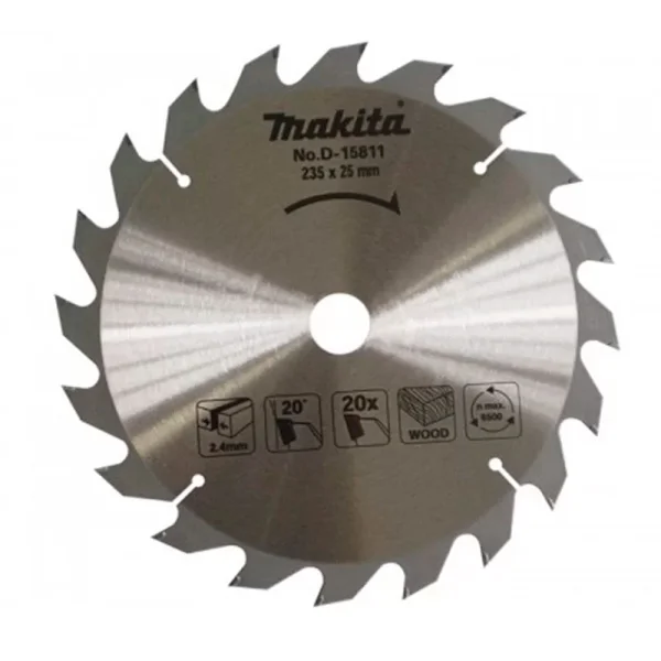 Disco de Serra TCT 235x25mm 20 Dentes para Madeira D-15811 Makita