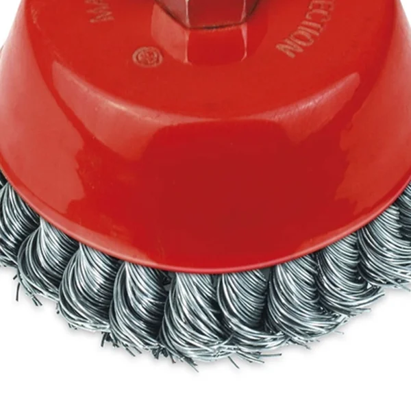 Escova de Aço Trançado Tipo Copo com Rosca 100mm Trançado