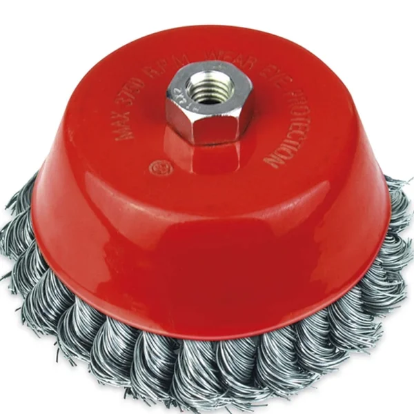 Escova de Aço Trançado Tipo Copo com Rosca 60mm Trançado