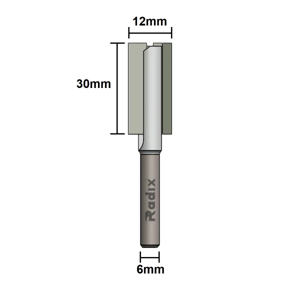 Fresa Paralela Reta para Tupia 12mm x 30mm 151230.01 Radix