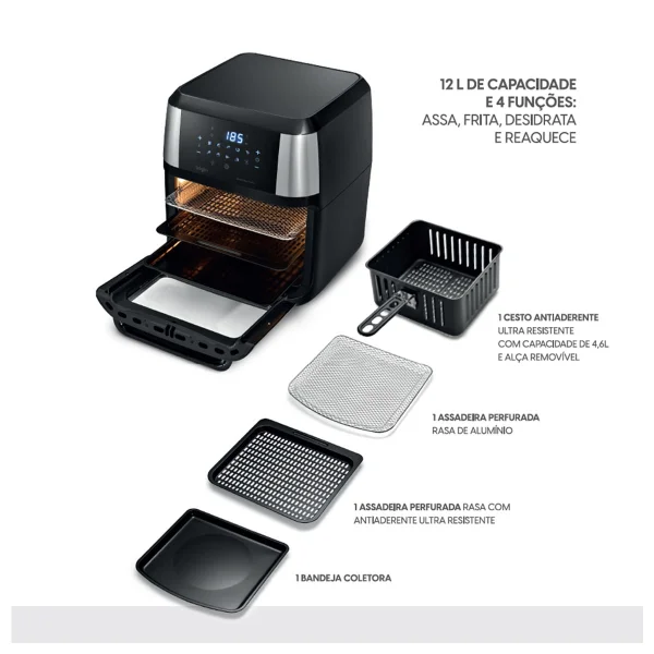 Fritadeira Elétrica Oven Fryer 1800 Watts 12 Litros 42AFO1001000 Elgin Outlet 110 Volts