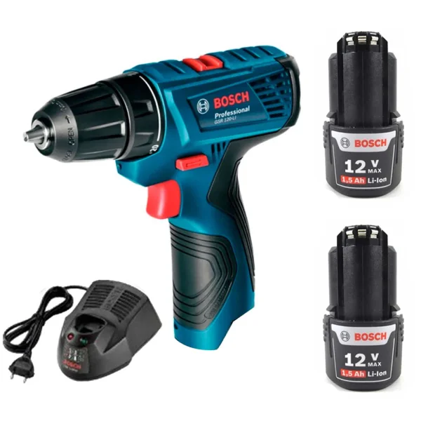 Furadeira Parafusadeira à Bateria e 2 Baterias 12V GSR 120LI Bosch