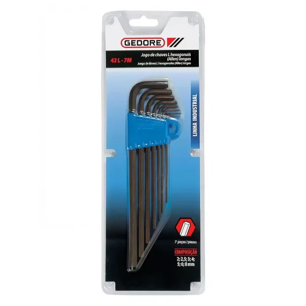 Jogo Chave L Hexagonal 2 a 8mm 42-7M 12101 Gedore