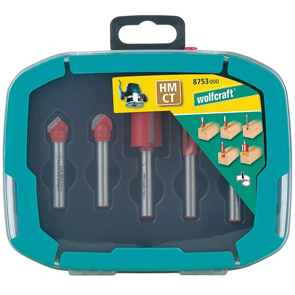 Jogo com 5 Fresas para Tupia 875300 Wolfcraft