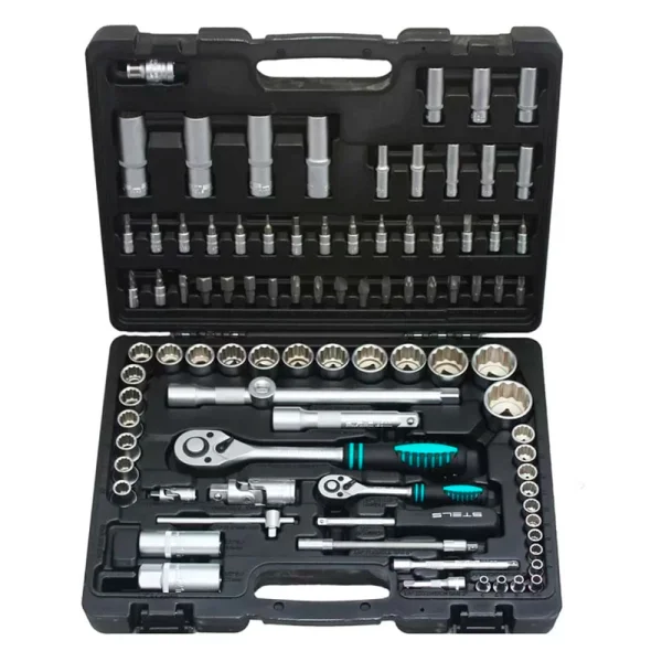 Jogo de Soquetes Encaixe 1/4 e 1/2 Stels 94 peç