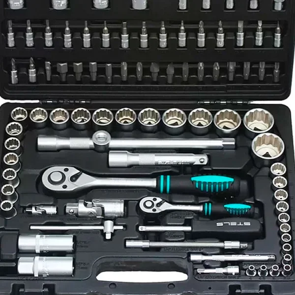 Jogo de Soquetes Encaixe 1/4 e 1/2 Stels 94 peç