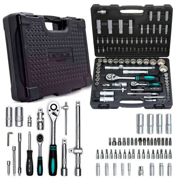 Jogo de Soquetes Encaixe 1/4 e 1/2 Stels 94 peç