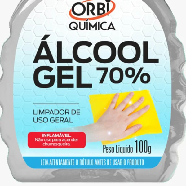 Kit 10 Álcool Gel 70º Antisséptico e Higienizador de Mãos 100G Orbi