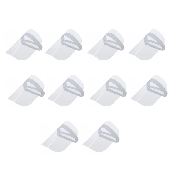 Kit 10 Máscaras Protetor Facial Visor Transparente em Polipropileno Face Shield