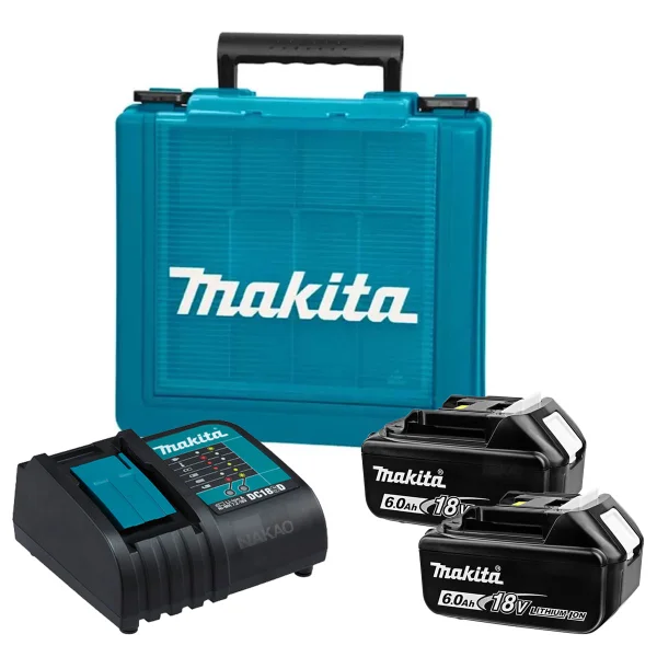 Kit 2 Baterias 18V BL1860B e Carregador DC18SD e Maleta KITMAK1860B Makita