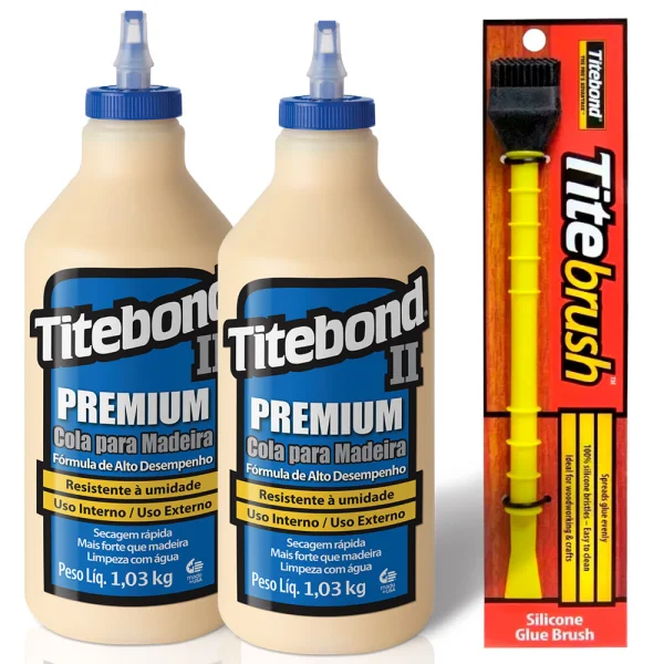 Kit 2 Colas para Madeira II Premium 946 ml e Pincel de Silicone Titebond