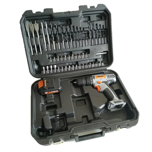 Kit 2 Furadeira Parafusadeira à Bateria 12V com Maletas e Acessórios FP12X50 NKF