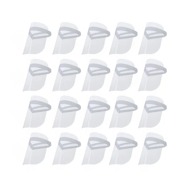 Kit 20 Máscaras Protetor Facial com Visor Transparente Face Shield