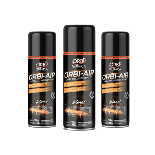 Kit 3 Limpa Ar Condicionado 200ml 140g Orbi