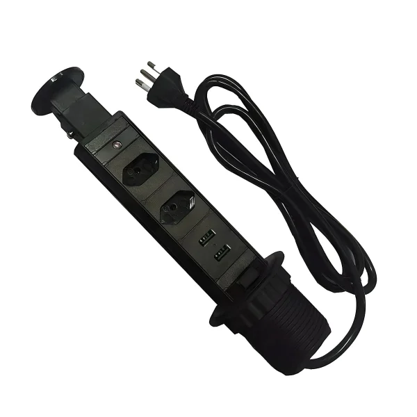 Kit 3 Torres de Tomada Multiplug 2 Tomadas e 2 USB Bivolt