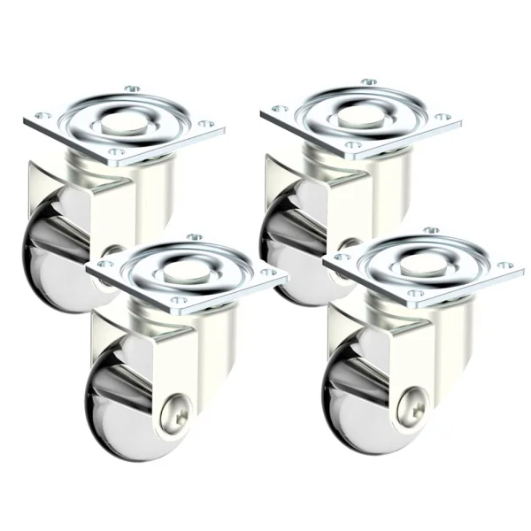 Kit 4 Rodízios Transparente 35mm sem Freio 06080303510 Soprano