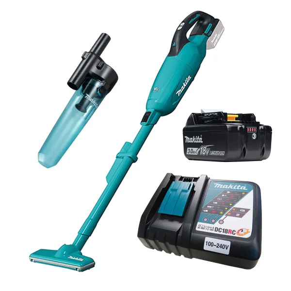 Kit Aspirador de Pó 18V DCL281FZ Makita e Bateria e Carregador DC18RC e Ciclone