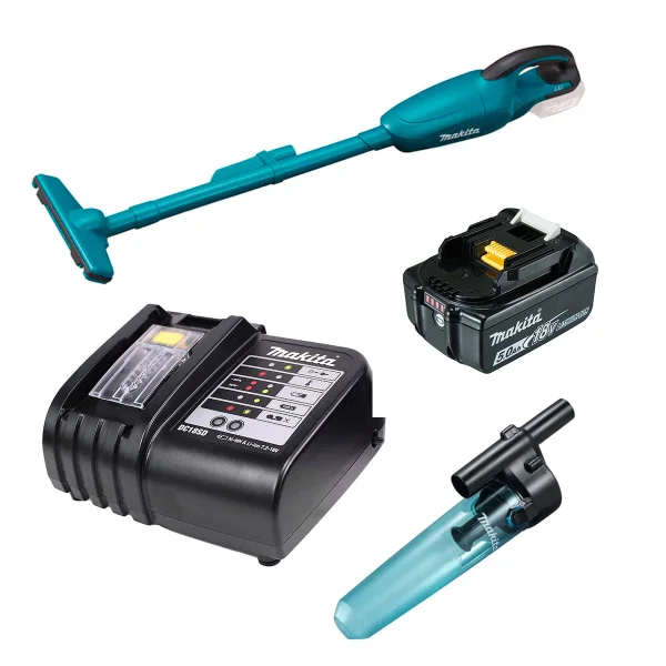 Kit Aspirador de Pó DCL180Z Makita e Bateria e Carregador e Conjunto de Ciclone
