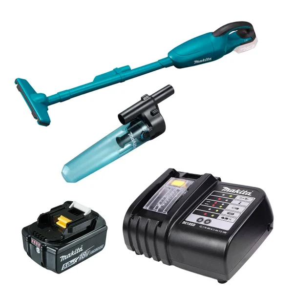 Kit Aspirador de Pó DCL180Z Makita e Bateria e Carregador e Conjunto de Ciclone