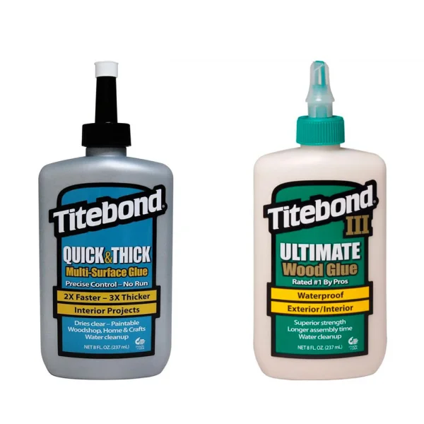 Kit Cola Multisuperfície QuickThick 237ml e Ultimate Wood Glue 237ml Titebond