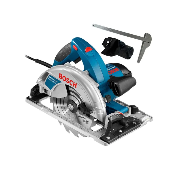 Kit Combo Serra Circular GKS 65 GCE Bosch e Trilho de 110cm e Acessórios 220 Volts