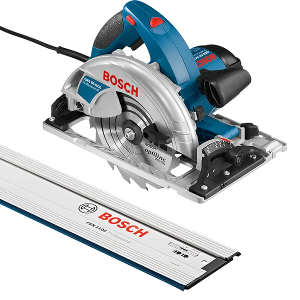 Kit Combo Serra Circular GKS 65 GCE Bosch e Trilho de 110cm FSN 1100 220 Volts