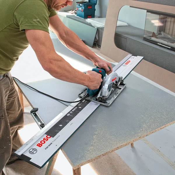 Kit Combo Serra Circular GKS 65 GCE Bosch e Trilho de 110cm FSN 1100 220 Volts