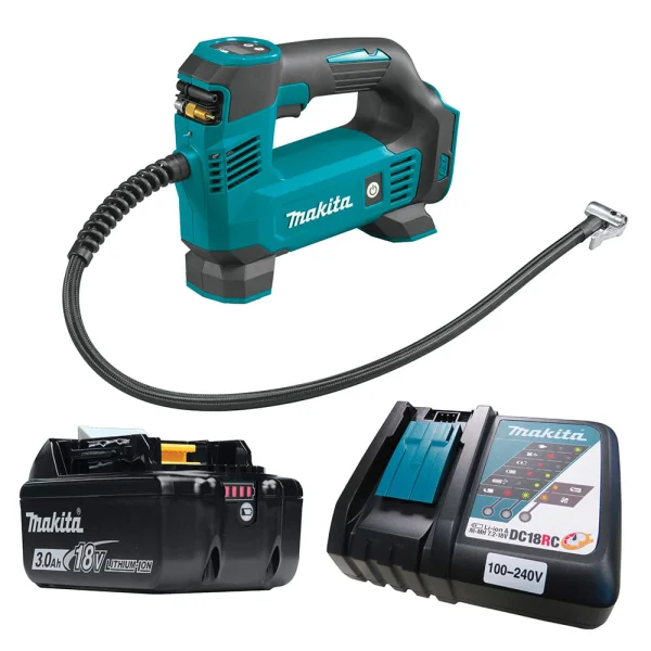 Kit Compressor de Ar 18V DMP180Z e Bateria BL1830 e Carregador DC18RC Makita