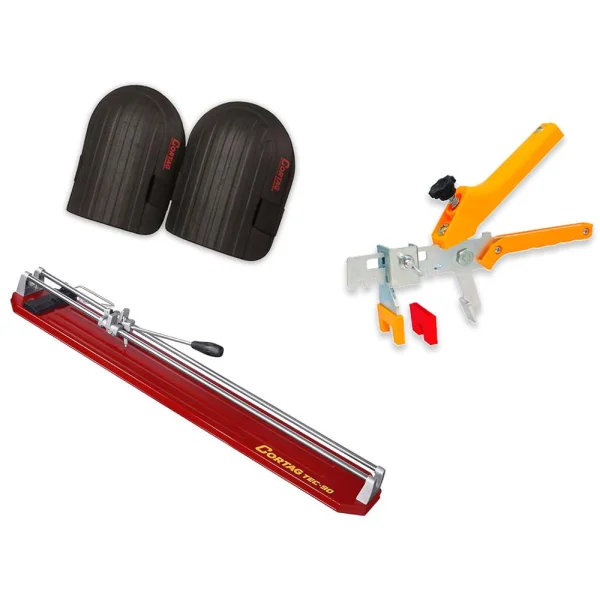 Kit Cortador de Piso 90cm TEC 90 e Joelheira em EVA e Alicate para Nivelamento