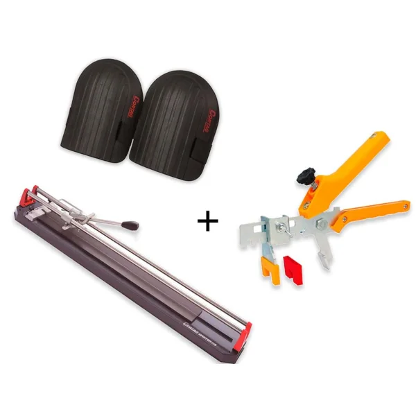 Kit Cortador Manual Master 115 e Joelheira em EVA e Alicate para Nivelamento