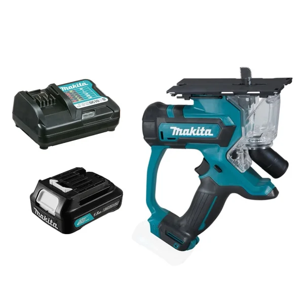 Kit Cortadora de Drywall Gesso SD100DZ Makita e Bateria 12V 1.5Ah e Carregador