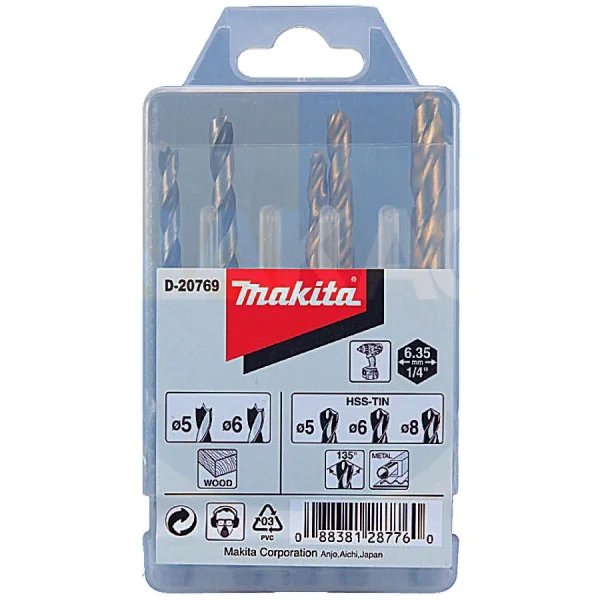 Kit de Brocas Sextavado 1/4 Pol 5 Peç D-20769 Makita