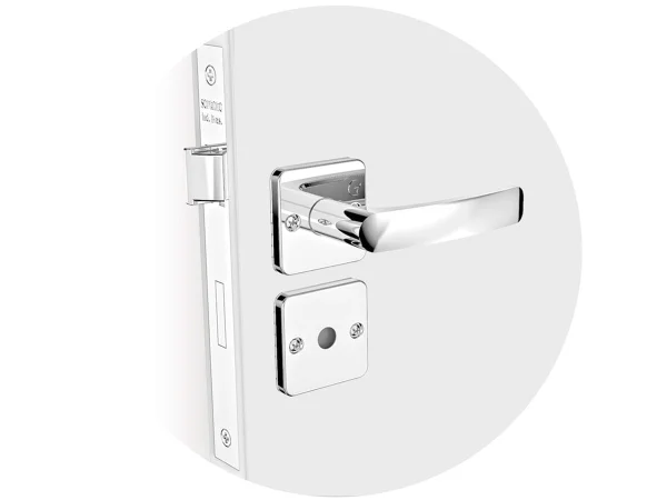 Kit Fechadura Pali Reta Cromado ROS25 e Banheiro e Externa e Interna Soprano