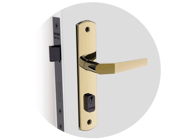 Kit Fechadura Popline Reta Oxidado ESP26 e Banheiro e Externa e Interna Soprano