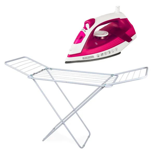 Kit Ferro a Vapor com Base AJ2200 BLACKDECKER e Varal de Chão com Abas 006105
