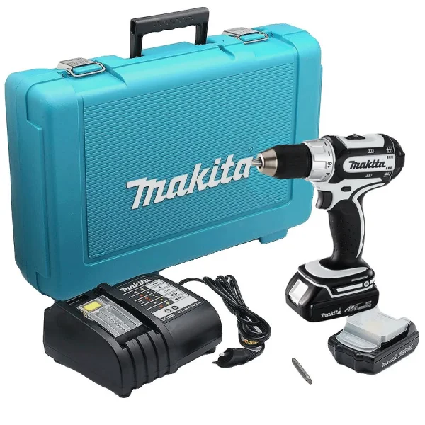 Kit Furadeira e Parafusadeira 18V BDF452 Makita e Maleta e Bateria e Carregador