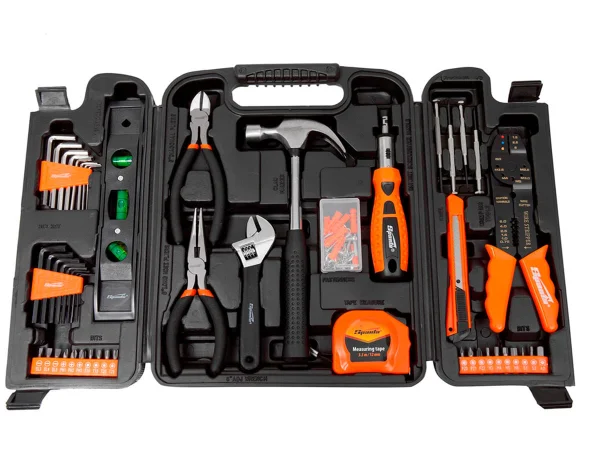 Kit Jogo Ferramentas Montagem em Bancada 129Pç e Broca Forstner 5Pç e Paquímetro