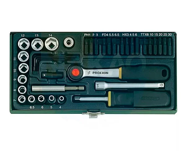 Kit Magnético com Soquetes e Bits 38 Peç 23070 Proxxon
